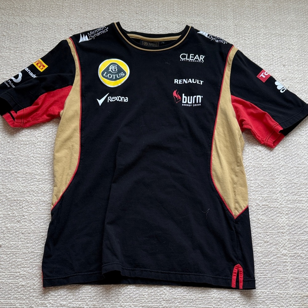 Racing Team Long Sleeve Shirt - Black and Gold tee
